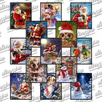 5D Алмазная картина Diy Санта-Клаус Алмазная вышивка Животные Мозаика Наборы вышивки крестом 20x30cm