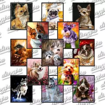 5D Алмазная картина Diy Собака Алмазная вышивка Животные Мозаика Наборы вышивки крестом 20x30