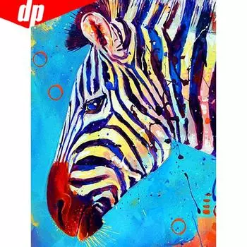 5d Алмазная картина Дрель Круглые животные Алмазная мозаика Зебра Стразы Картины Алмазная вышивка 20X30