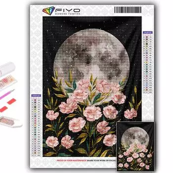 5D Алмазная картина Фаза Луны DIY Алмазная вышивка Горный хрусталь Украшение дома Full Round 20X30CM