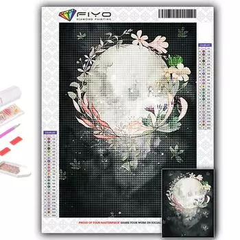 5D Алмазная картина Фаза Луны DIY Алмазная вышивка Горный хрусталь Украшение дома Full Round 20X30CM