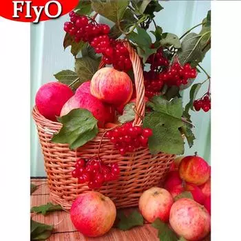 5d Алмазная картина Фрукты Алмазная вышивка Распродажа Apple Картинки Стразы Мозаика Декор для дома Full Round 20X30CM