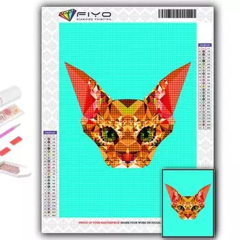 5D Алмазная картина Геометрические животные DIY Алмазная вышивка Горный хрусталь Украшение дома Full Round 20X30CM