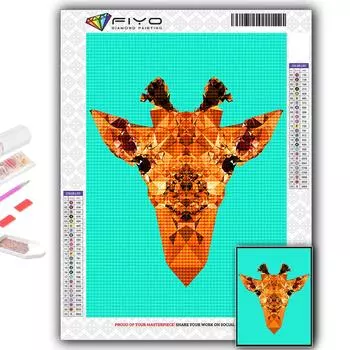 5D Алмазная картина Геометрические животные DIY Алмазная вышивка Горный хрусталь Украшение дома Full Round 20X30CM