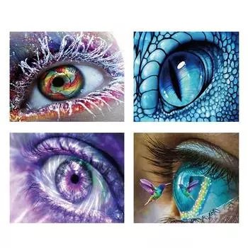 5D Алмазная картина Глаза Пейзаж Полный Круглый Ремесленный Алмазная вышивка Фигура Мозаика Домашний Декор Стены Искусства Full Round 20x30CM