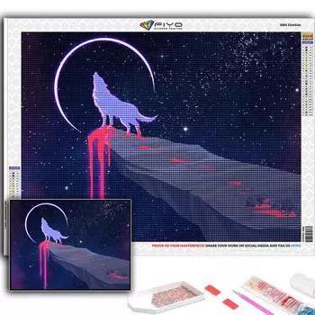 5D Алмазная картина Художественная Луна и Звездное небо DIY Алмазная вышивка Горный хрусталь Украшение дома Full Round 20X30CM