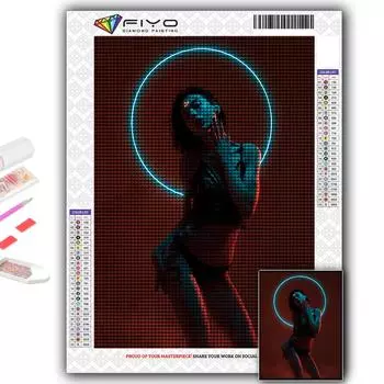 5D Алмазная картина Киберпанк Сексуальное искусство DIY Алмазная вышивка Горный хрусталь Украшение дома Full Round 20X30CM