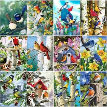 5d Алмазная картина, китайская классическая картина с изображением птицы, Алмазная вышивка, мозаика, картина из стразов, украшение для дома Full Round 20x30CM