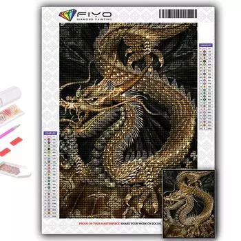 5D Алмазная картина Китайский дракон DIY Алмазная вышивка Горный хрусталь Украшение дома Full Round 20X30CM