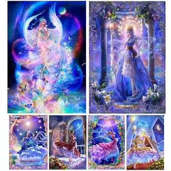 5D Алмазная Картина Красочная Аниме Фэнтези Девушка Мозаика Diy Мультфильм Ювелирные Изделия Вышивка Крестом Искусство Ручной Работы Украшения Для Дома Full Round 20x30CM