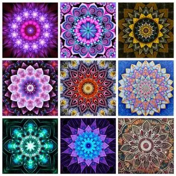 5d Алмазная картина Мандала DIY Мозаика Цветок Полный квадратный/круглый Алмазная вышивка Религиозный домашний декор Ручная работа Full Round 20x20CM