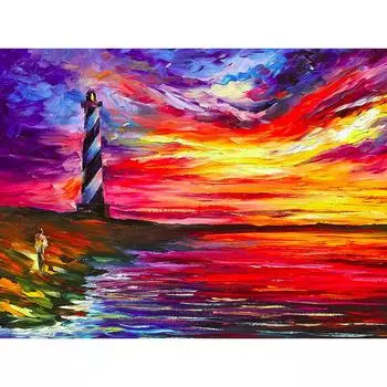 5D Алмазная картина Маслом Маяк Алмазная вышивка Крестом 20X30CM