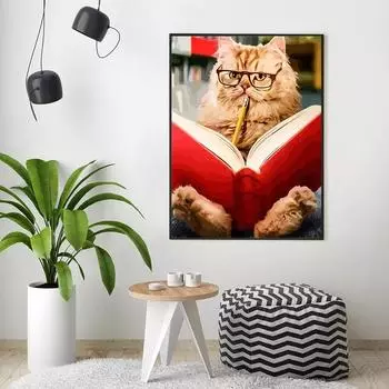 5D Алмазная картина Милый котенок Алмазная вышивка кошки Вышивка крестом Полный горный хрусталь Мозаика Домашний декор 20X30CM