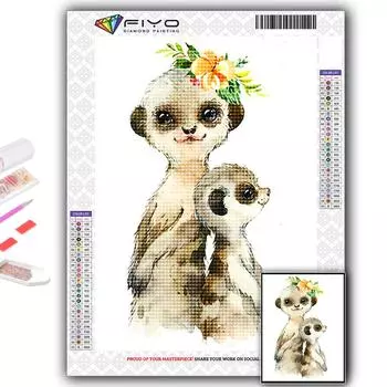 5D Алмазная картина Мультфильм Маленькие животные DIY Алмазная вышивка Горный хрусталь Украшение дома Full Round 20X30CM