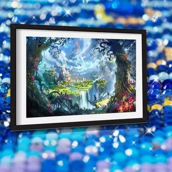 5D Алмазная картина Мультфильм Замок Вышивка крестиком Домашний декор Полный стразы Инкрустация Алмазная вышивка 20X30CM