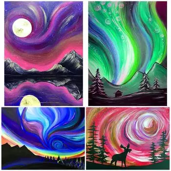 5D алмазная картина небо пейзаж круглая вышивка стразами мозаика вышивка крестом DIY алмазная вышивка украшение дома живопись Full Round 20x30CM