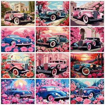 5D Алмазная Картина Новые Поступления Автомобиль Роза Домашний Декор Вышивка Мозаика Цветочный Пейзаж Настенное Искусство Full Round 20x30CM