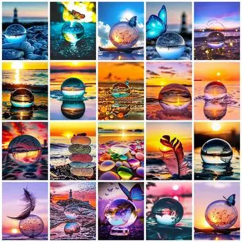 5D Алмазная Картина Новые Поступления Морской Пузырь Домашний Декор Полная Квадратная Круглая Вышивка Мозаика Пляжный Пейзаж Настенное Искусство Full Round 20x30CM