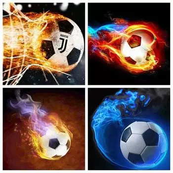 5d Алмазная картина Новый огненный футбольный декор для дома квадратная/круглая вышивка мозаика спорт набор для вышивки крестом кристальная картина Full Round 20x20CM