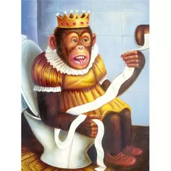 5D Алмазная картина Обезьяна Полный Крест Стежок Вышивка Животных Стразы Осенние украшения 20X30CM