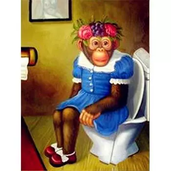 5D Алмазная картина Обезьяна Вышивка крестиком Животные Украшения Подарок 20X30CM