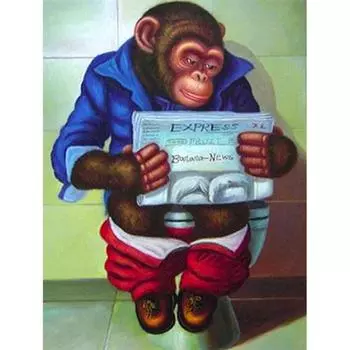 5D Алмазная картина Обезьяна Вышивка крестиком Животное Домашний декор Подарок 20X30CM