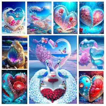 5d Алмазная картина Павлин сделай сам искусственный бриллиант квадратный круглый мозаичный набор для вышивки цветок пляж украшение для дома подарок Full Round 20x30CM