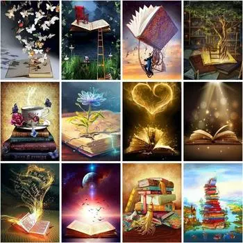 5D Алмазная картина Пейзаж Мозаика Вышивка крестиком Пейзаж Алмазная мозаика Продажа Украшения для дома Full Round 20x25CM