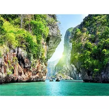 5D Алмазная картина Пейзаж Полный круглый Алмазная вышивка Водопад Горный хрусталь Мозаика 20X30CM