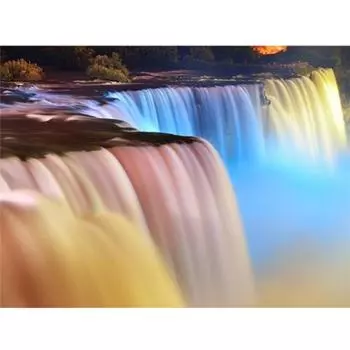 5D Алмазная картина Пейзаж Полный круглый Алмазная вышивка Водопад Горный хрусталь Мозаика 20X30CM