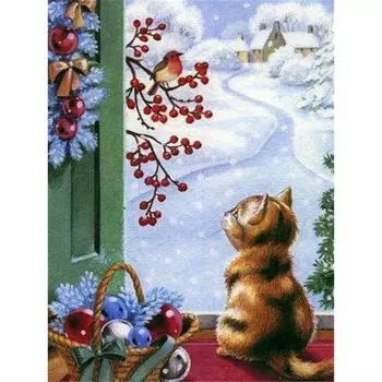 5d Алмазная картина Пейзаж Полный квадратный дрель Алмазная вышивка Рождество DIY Мозаика Рукоделие Домашний декор Full Round (20X30CM)