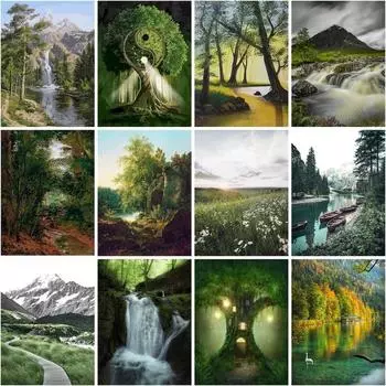 5D Алмазная картина Пейзаж Вышивка крестом Пейзаж Алмазная мозаика Продажа Домашнее украшение Ремесла Full Round 20x25CM