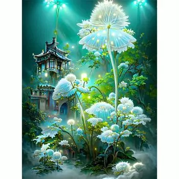 5D Алмазная картина Пейзажная вышивка Полный круглый алмаз Стразы Мозаика Ручная работа Подарок Украшение дома 30x40 см/12x16 дюймов 30x40cm NO Frame