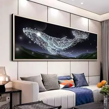 5d Алмазная картина Полная Алмазная мозаика Процесс Простой Свет Роскошный Кит Кровать Спальня Вышивка крестом Кристалл Алмаз Новая Алмазная Вышивка 100-50CM белый