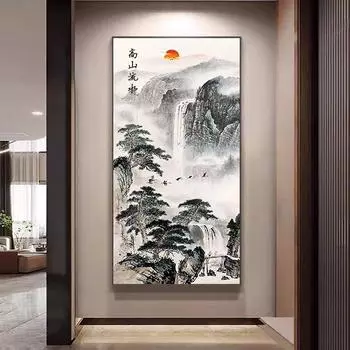 5d Алмазная картина Полная Алмазная Новая Гостиная Альпийский Водный Коридор Точка Алмазная Вышивка Крестом Алмазная Вышивка Китайская Мозаика Искусство Пейзаж 100-50CM белый