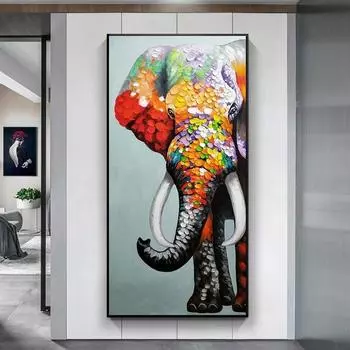 5d Алмазная картина Полная Алмазная Новая Гостиная Слон Крыльцо Вертикальная Версия 2024 Точечная Алмазная Вышивка Крестом Алмазная Вышивка Коридор Мозаичное Искусство 100-50CM белый