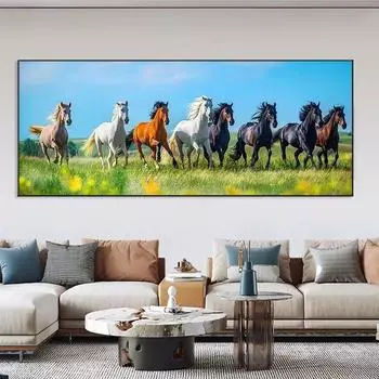 5d Алмазная картина Полная Алмазная Новая Ма К Успеху Палка Алмазная Вышивка Крестом Алмазная Вышивка 2024 Гостиная Диван Фон Простое Мозаичное Искусство 100-50CM белый