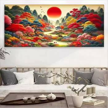5D алмазная картина полная алмазная вышивка крестом клен хонгюнь мозаичное искусство новый стиль пейзажная живопись осенний ветер красные листья украшение своими руками 100-50CM белый