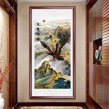 5D Алмазная картина, полная бриллиантов, Великая стена, гостиная, спальня, ручная работа, точечная паста, вертикальная версия, украшение крыльца, мозаичное искусство, орел 100-50CM белый