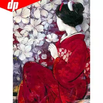 5d Алмазная картина Полная дрель Круглая девушка Алмазная мозаика Портрет Алмазная вышивка 20X30