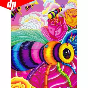 5d Алмазная картина Полная дрель Круглые животные Алмазная мозаика Пчела Хобби и ремесленные фотографии 20X30