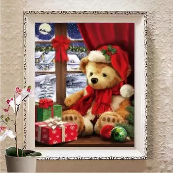 5d Алмазная картина Полная круглая картина с изображением животных, ручная работа, сделай сам, алмазная вышивка, зимний декор для дома, подарок ручной работы Full Round 20x30CM