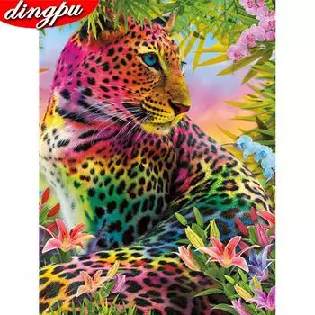 5d Алмазная картина Полная квадратная леопардовая алмазная вышивка Распродажа Мозаичная картина 20X30CM