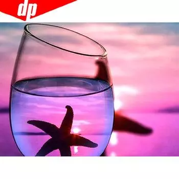 5D Алмазная картина, полная выкладка, живописная чашка, море, алмазная вышивка, полная круглая вышивка крестом 20X30CM