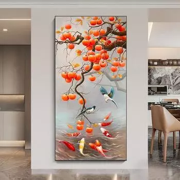 5d Алмазная картина Полная вышивка Гостиная Все самое лучшее Хурма Кирпичная картина Крыльцо Точка Вышивка крестом Новая Алмазная вышивка Мозаичное искусство 100-50CM белый