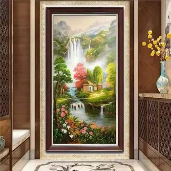 5d Алмазная картина Полная вышивка Новая гостиная Крыльцо Вертикальная версия пейзажа Дом мечты Вода Богатство Вышивка крестом Алмазная вышивка Мозаика Artdiy 100-50CM белый