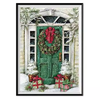 5D Алмазная картина Полный алмаз Рождественская круглая Алмазная мозаика Узор Домашнее украшение Diy Ручная работа 30X40cm