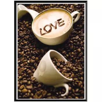 5D Алмазная картина Полный Алмазный Кофе Круглый Алмазная Мозаика Узор Домашнее Украшение Diy Ручная Работа 30X40cm