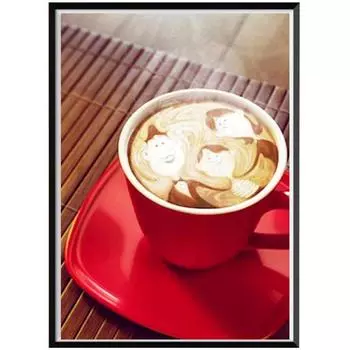 5D Алмазная картина Полный бриллиант Красная чашка Кофе Круглая Алмазная мозаика Узор Домашнее украшение Diy Ручная работа 30X40cm