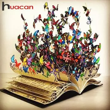 5D Алмазная картина Полный дрель Бабочка Алмазная вышивка Животные Горный хрусталь Алмаз 20*20 cm